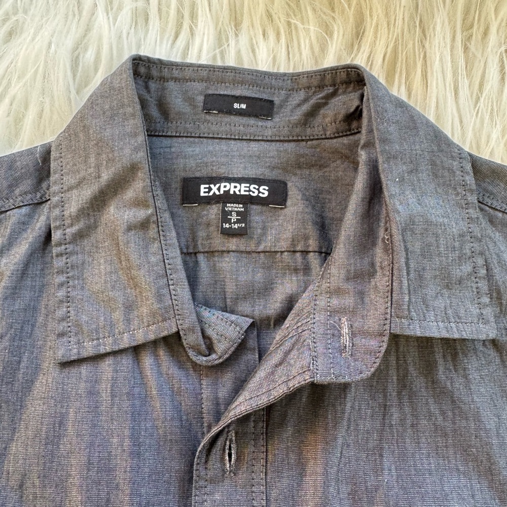 Express Charcoal Button Down Shirt - image 4
